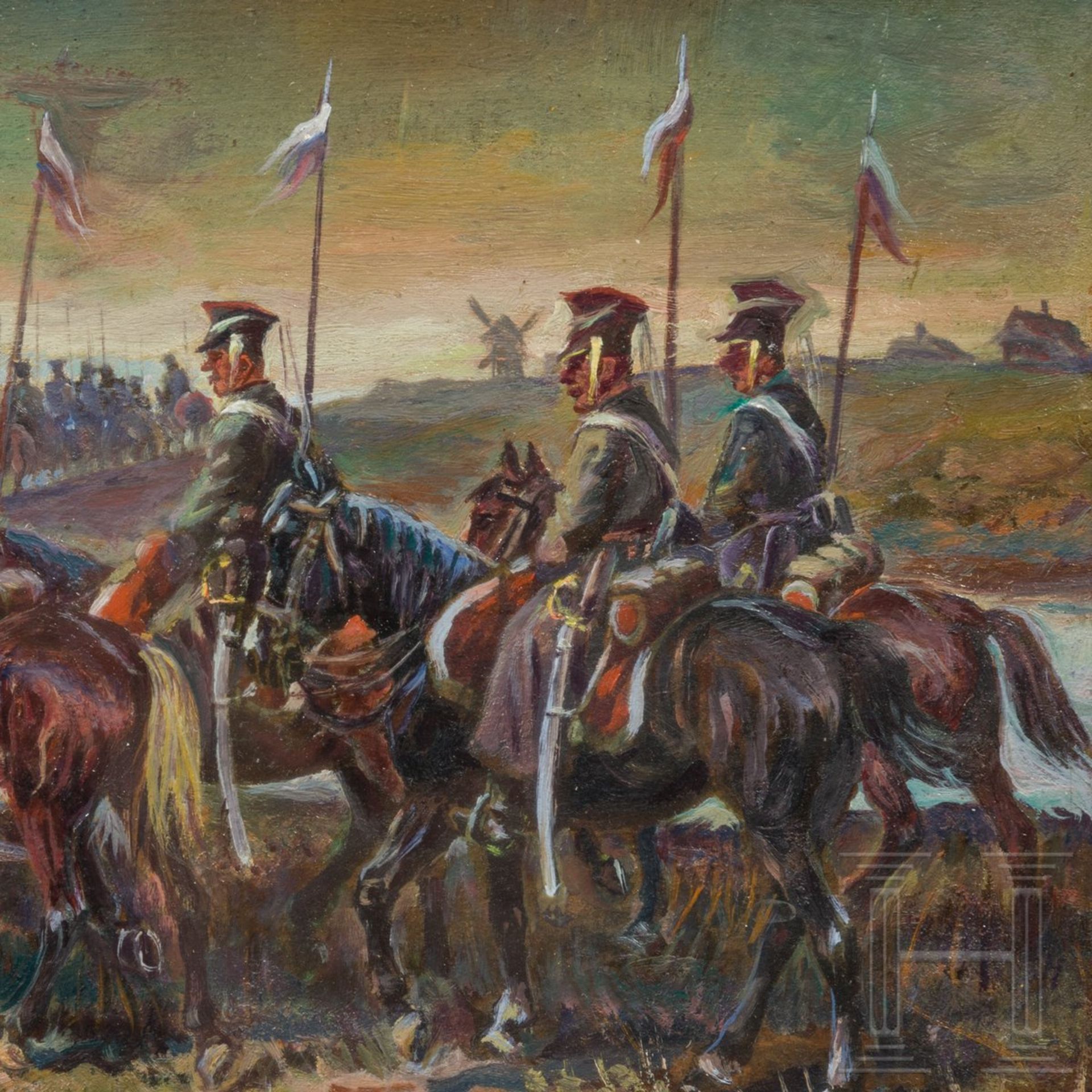 Afanasij Ivanovic Scheloumoff (1892 - 1983) - Ulanenregiment auf dem Marsch, 20. Jhdt. - Bild 4 aus 5