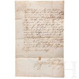 Prinz Eugen von Savoyen (1663 - 1736) - eigenhändig signierter Brief des Feldherrn aus dem Jahr