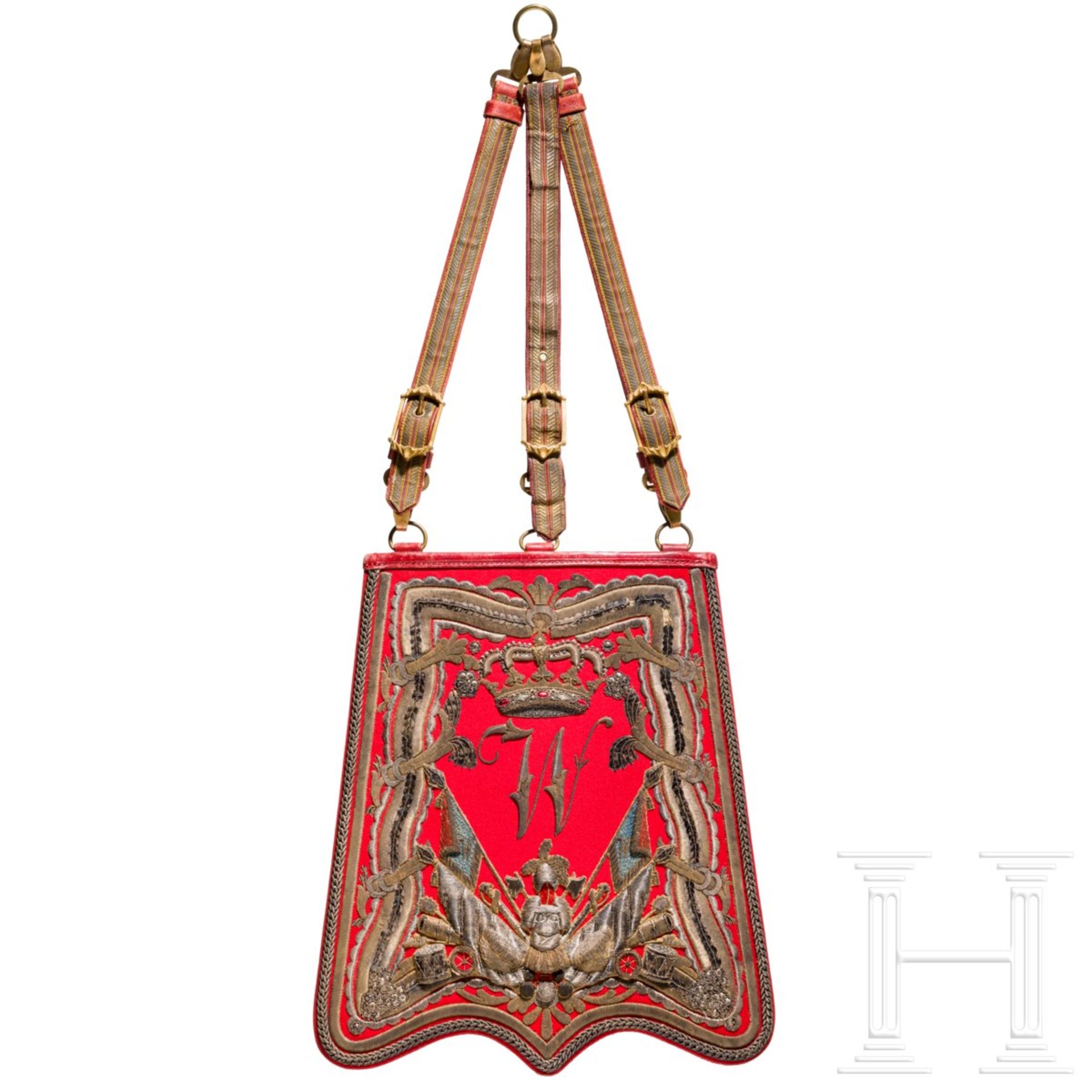 Säbeltasche für Stabsoffiziere im Braunschweigischen Husaren-Regiment Nr. 17, um 1900