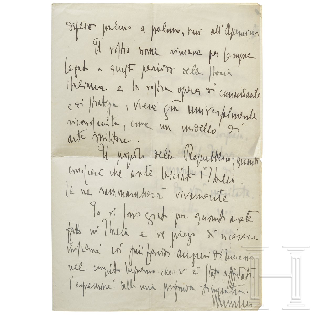 Handgeschriebener Abschiedsbrief von Benito Mussolini - Bild 2 aus 6
