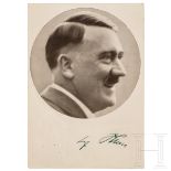 Signierte Portraitpostkarte Hitlers mit Sonderstempel "Reichsparteitag 1937"