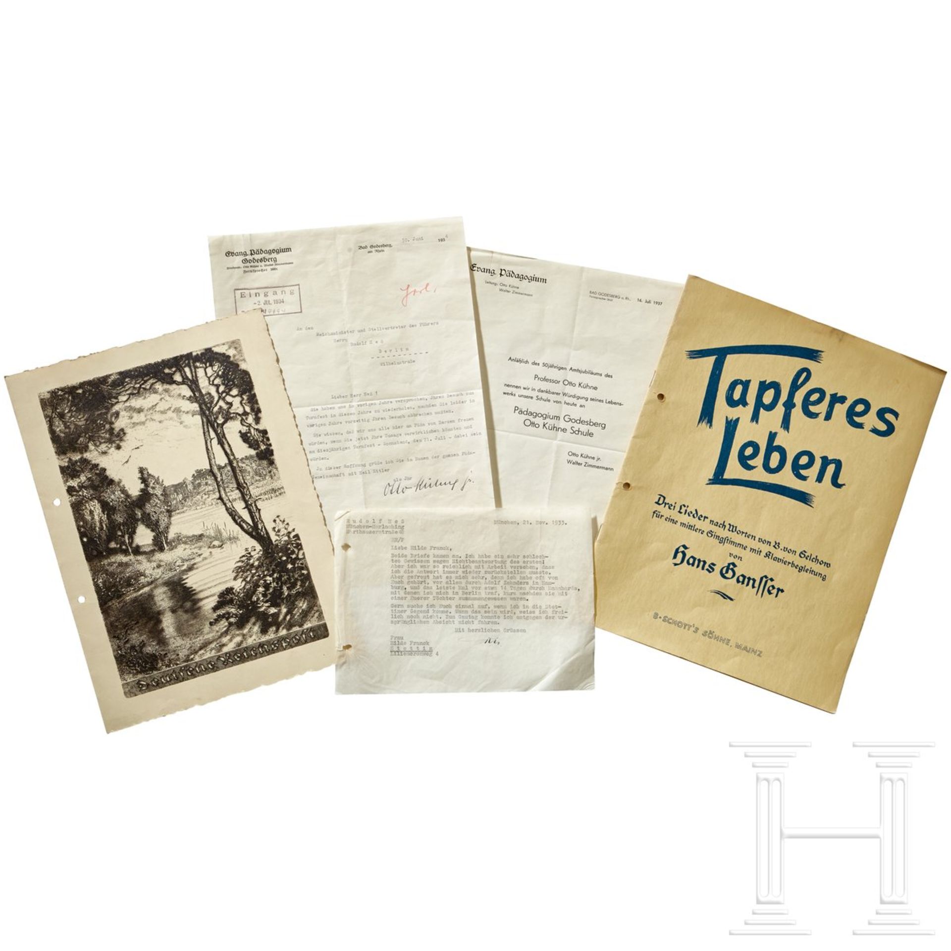 Hermann Göring - silberner Geschenkrahmen an Rudolf Hess - Bild 2 aus 21