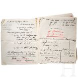 Neunseitiges Manuskript Hitlers für seine Rede vor dem Offiziersnachwuchs der Wehrmacht am 18.