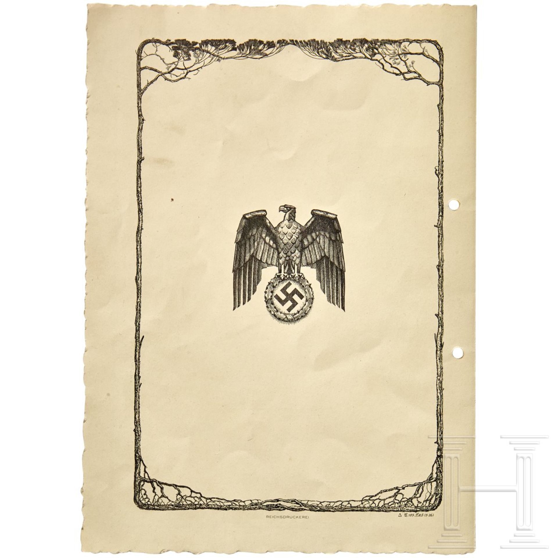 Hermann Göring - silberner Geschenkrahmen an Rudolf Hess - Bild 21 aus 21