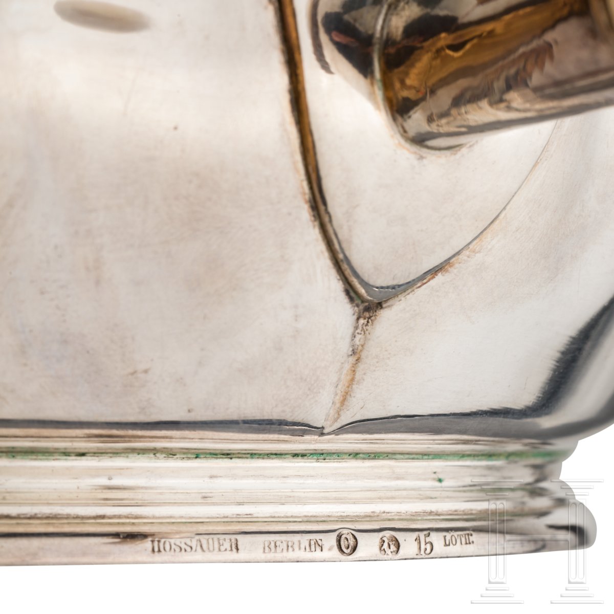 Silberne Kasserolle, deutsch, 19. Jhdt.Leicht gebauchter Korpus mit ausgestelltem, geschweiftem Rand - Image 3 of 3