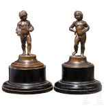 Ein Paar kleine Skulpturen in Form von Putti im Barock-Stil, Italien, 19. Jhdt.Bronze. Feiner,