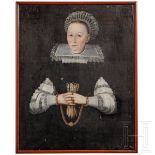 Portrait einer Dame, deutsch, datiert 1639Öl auf Leinwand. Brustportrait einer Dame in reich mit