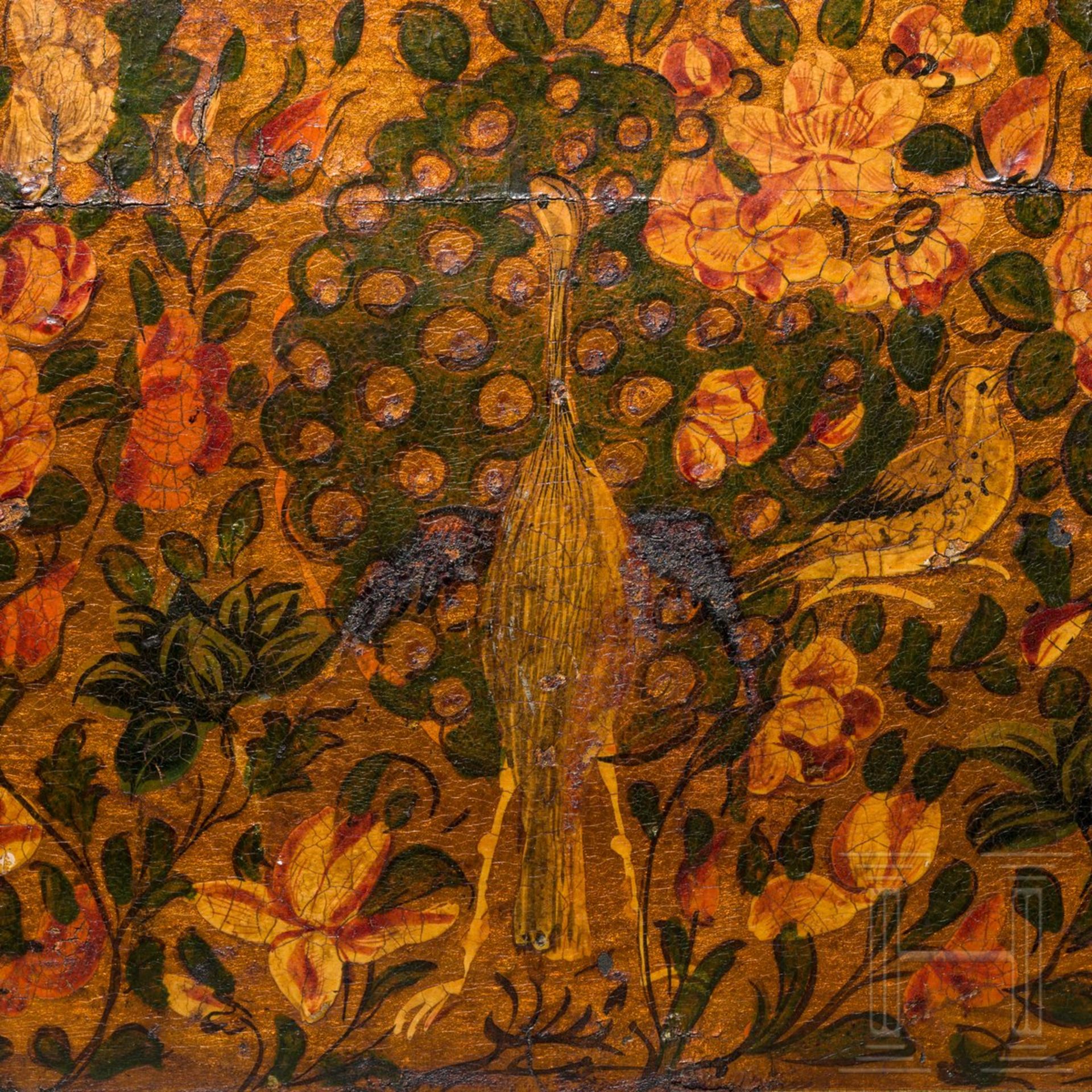 Kabinettkästchen, indopersisch, 1. Hälfte 19. Jhdt.Polychrom mit reichen floralen Ornamenten - Bild 6 aus 7