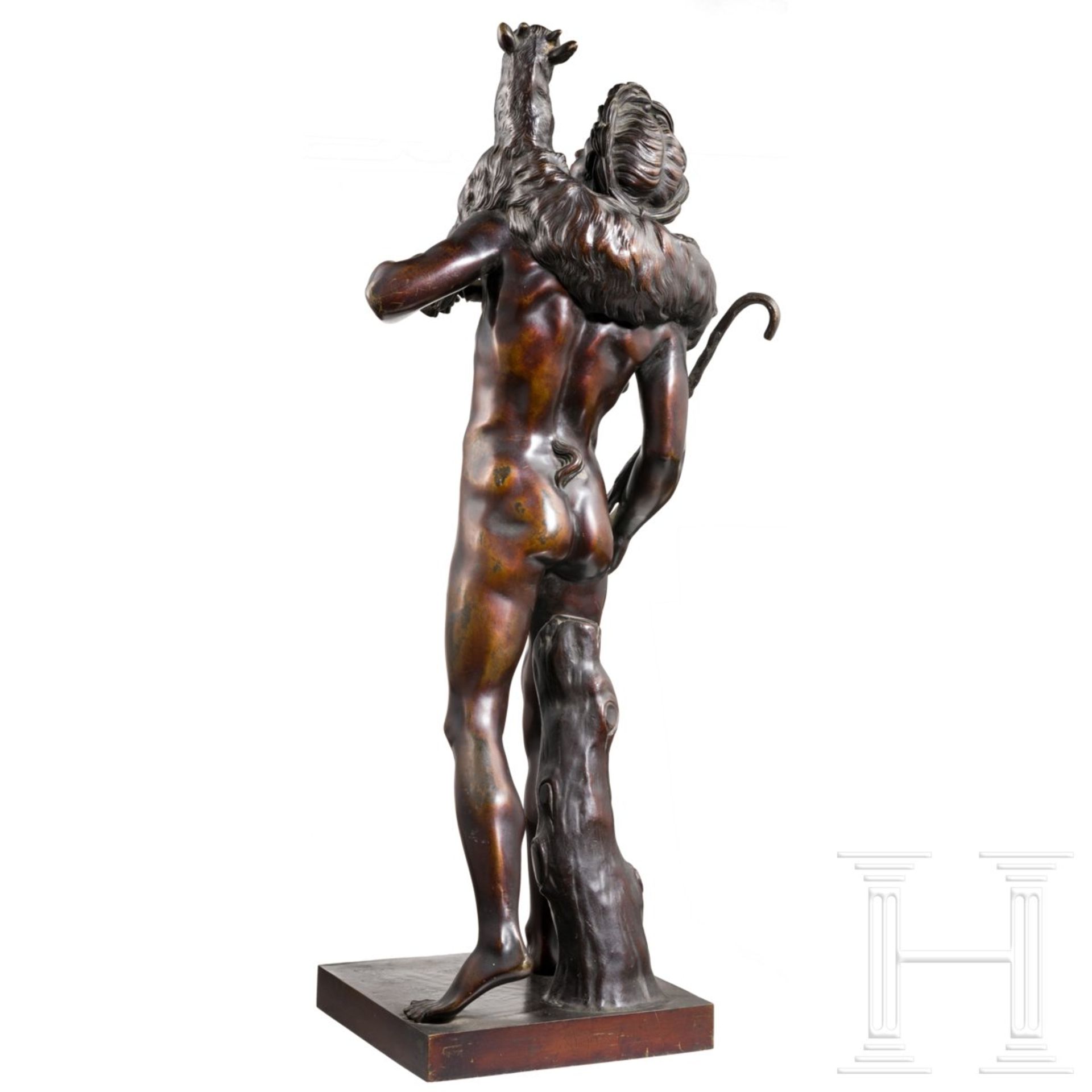 Klassizistische Grand Tour-Skulptur eines Fauns als Hirte, Frankreich, 19. Jhdt.Nach dem Modell - Bild 3 aus 3