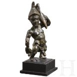 Kleine Skulptur nach der Antike, Italien, 19. Jhdt.Vollplastisch ausgeführter Bronzeguss, dunkelgrün