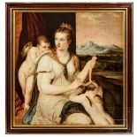 Gemälde "Venus und Amor", nach Luca Giordano, 18./19. Jhdt.Großformatiges Gemälde, Öl auf