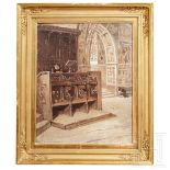 Frans Wilhelm Odelmark - "Innenansicht der Basilika St. Francesco in Assisi"Öl auf Leinwand, auf