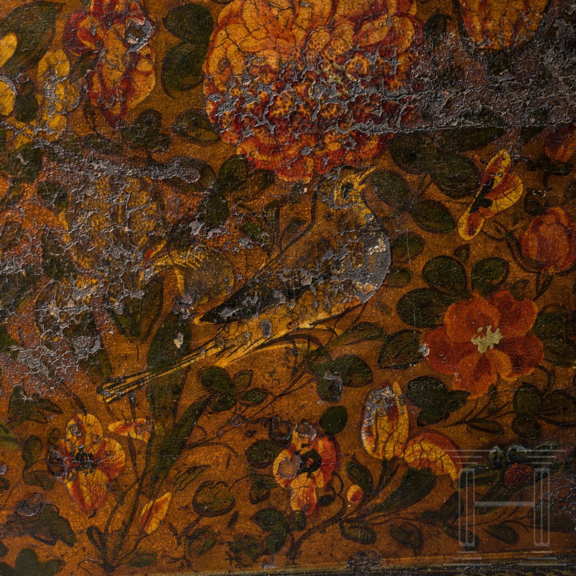 Kabinettkästchen, indopersisch, 1. Hälfte 19. Jhdt.Polychrom mit reichen floralen Ornamenten - Bild 7 aus 7