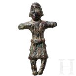 Seltene Bronzefigur eines sassanidischen Würdenträgers, Persien, 5. - 7. Jhdt. Außergewöhnlich