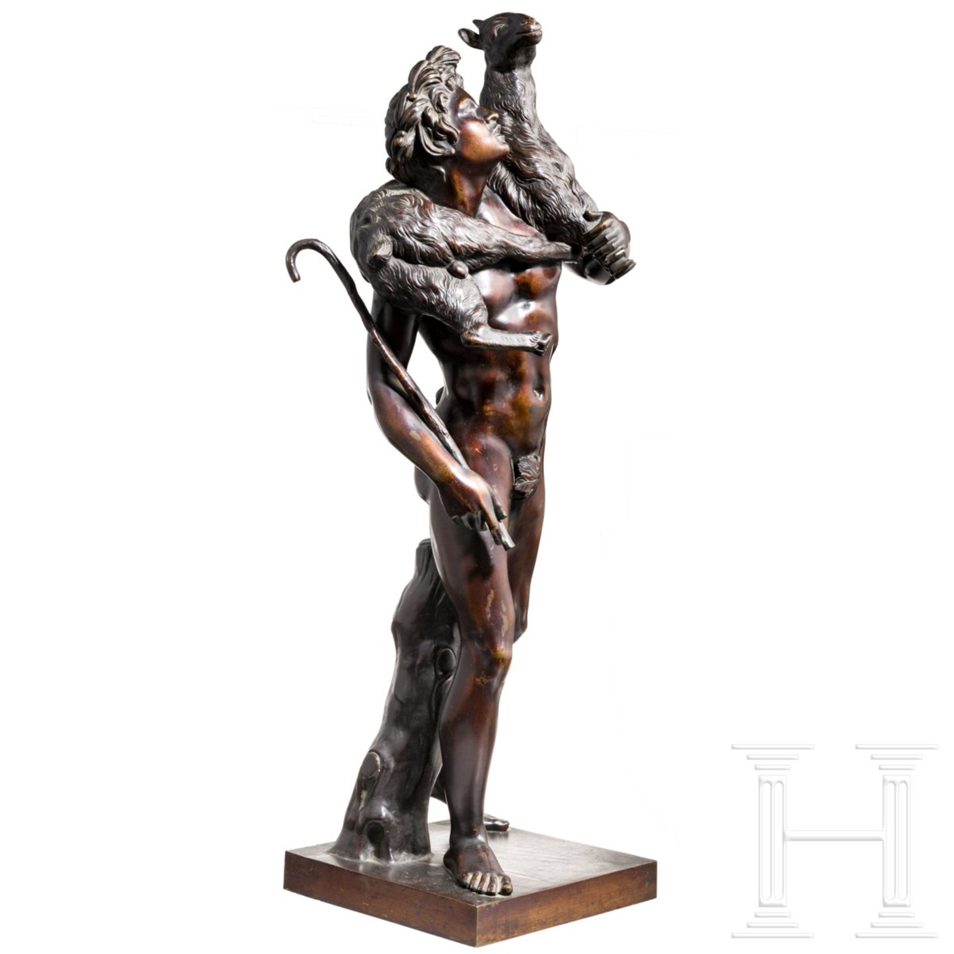 Klassizistische Grand Tour-Skulptur eines Fauns als Hirte, Frankreich, 19. Jhdt.Nach dem Modell - Bild 2 aus 3