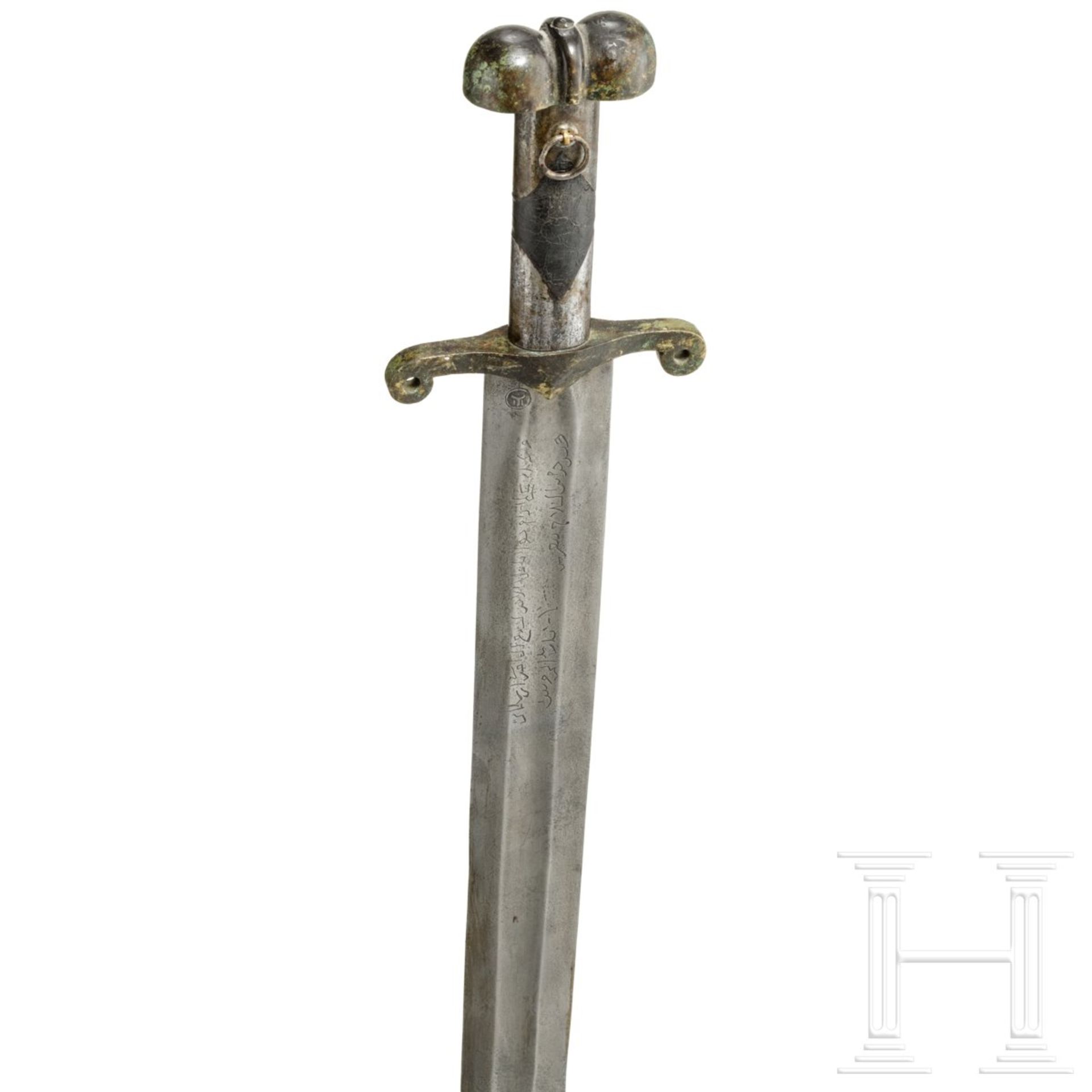 Mamelukisches Schwert, Sammleranfertigung im Stil des frühen 15. Jhdts.Zweischneidige gekehlte - Bild 4 aus 6