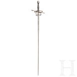 Rapier, deutsch, um 1610, aus alten Teilen zusammengestelltElegante, flach gegratete, zweischneidige