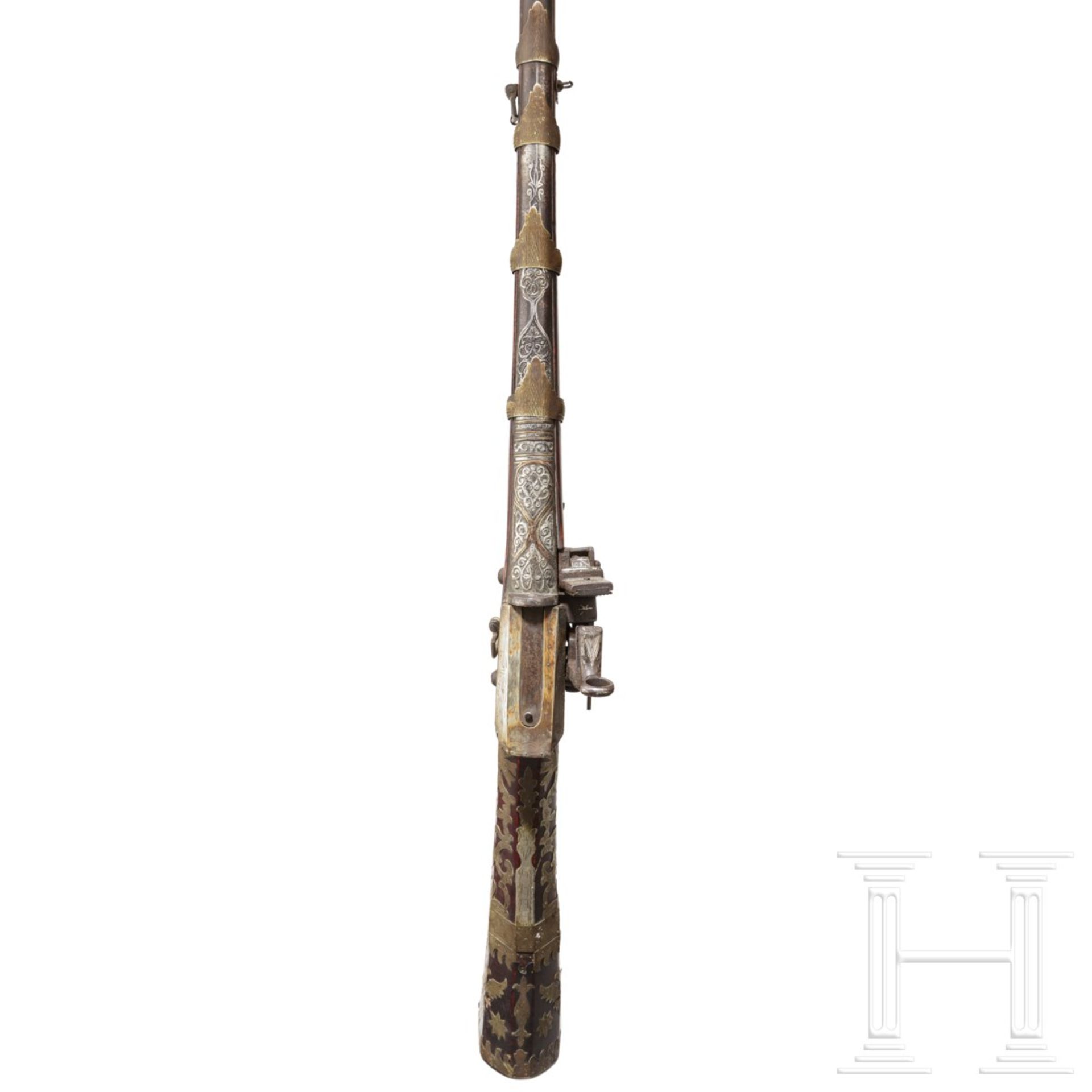 Miqueletgewehr (Tüfek), osmanisch, datiert 1803/04Im Mündungsbereich, auf der Oberseite und über der - Bild 3 aus 3