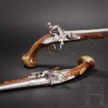 Ein Paar lange Hinterlader-Steinschlosspistolen, flämisch, um 1720/30
