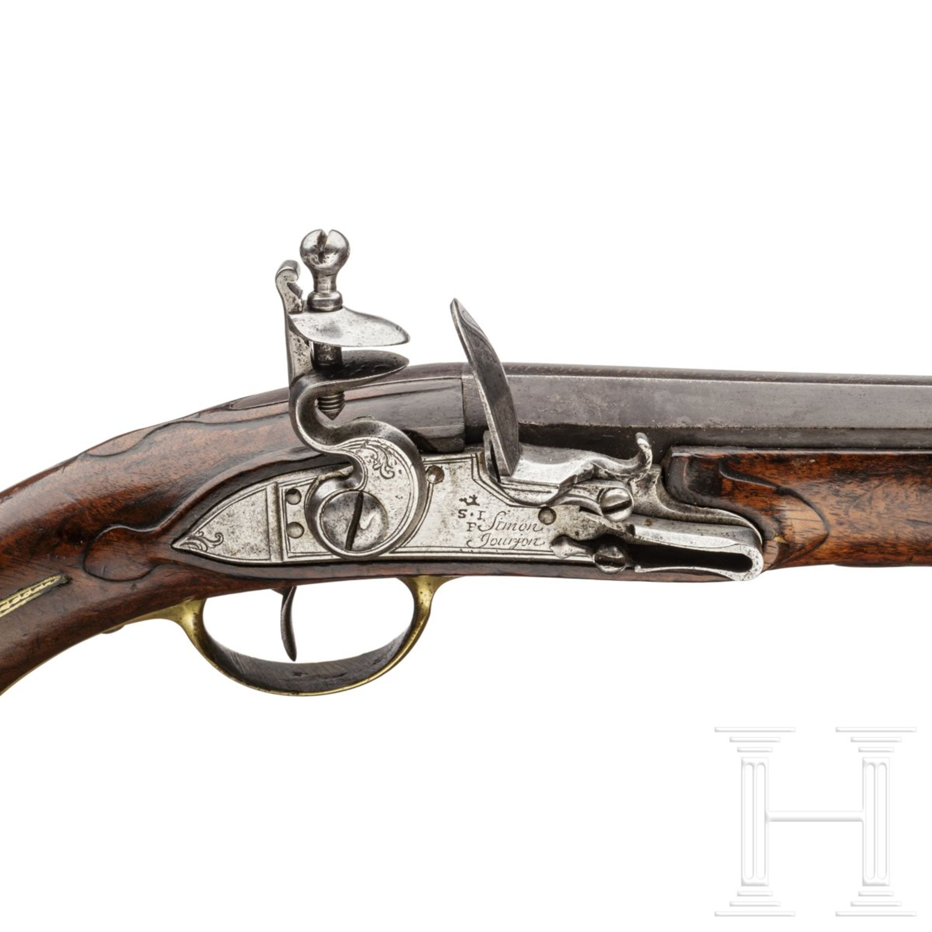 Kavallerie-Steinschlosspistole M 1733/34 der Gendarmes de la Garde du Roy, Trageweise nach - Bild 4 aus 5