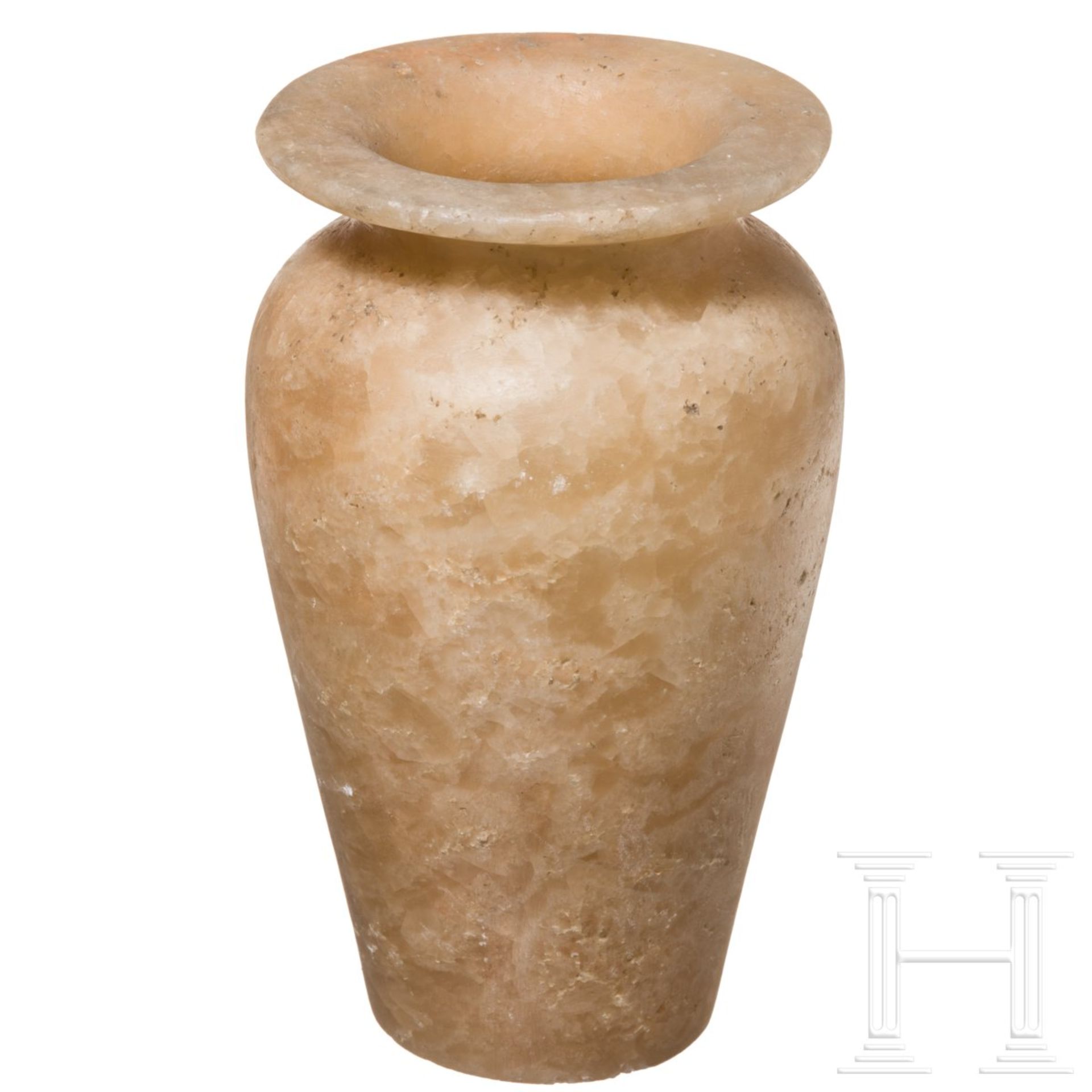 Alabastervase mit ausladender Lippe, altägyptisch, 2. Jtsd. v. Chr. - Image 3 of 5