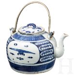 Blau-weiße Porzellan-Teekanne, China, 18. Jhdt.