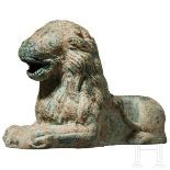 Bronzeskulptur eines liegenden Löwen, 15. Jhdt.