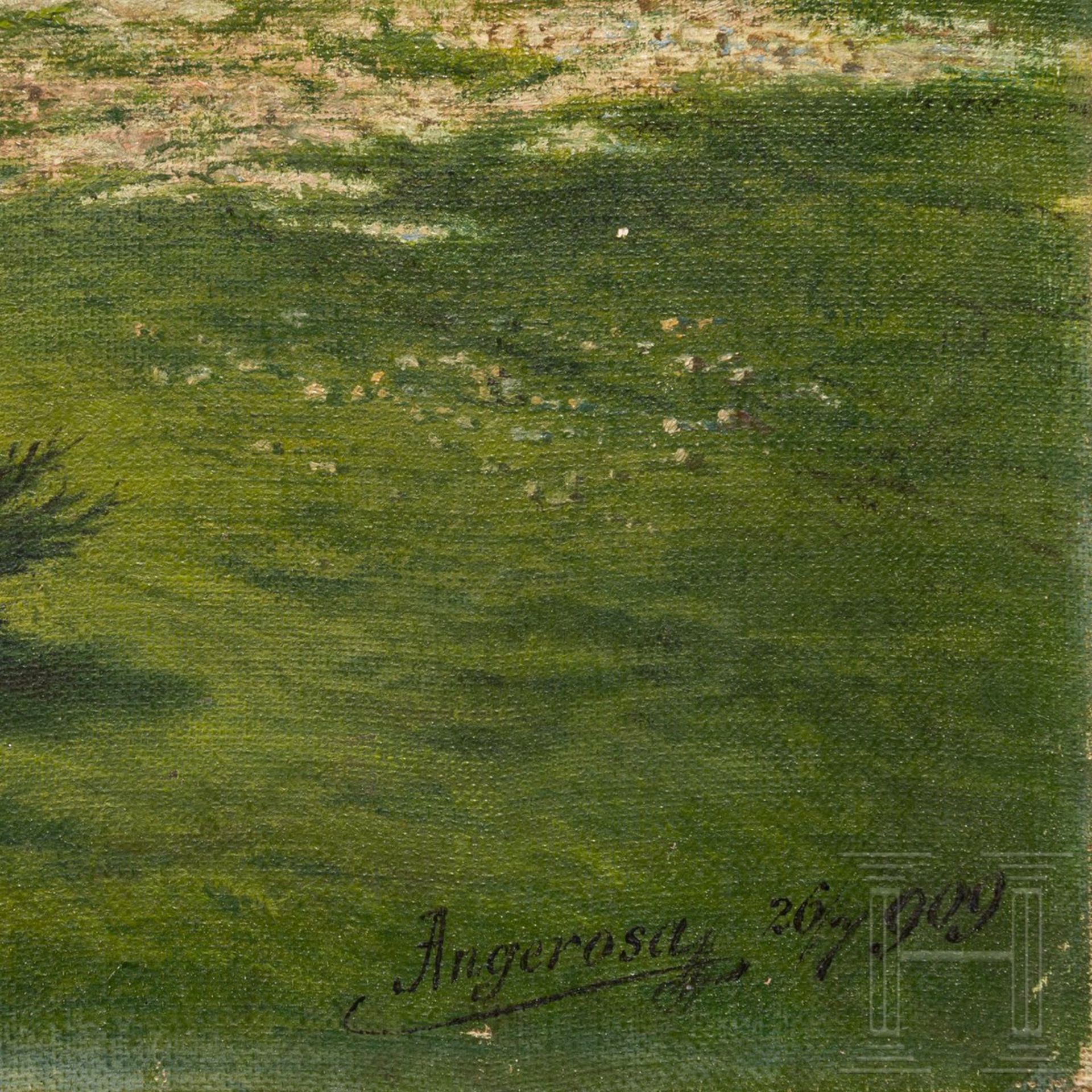 Gemälde Schweizer Bergsee, signiert "Angerosa 1909" - Bild 3 aus 5