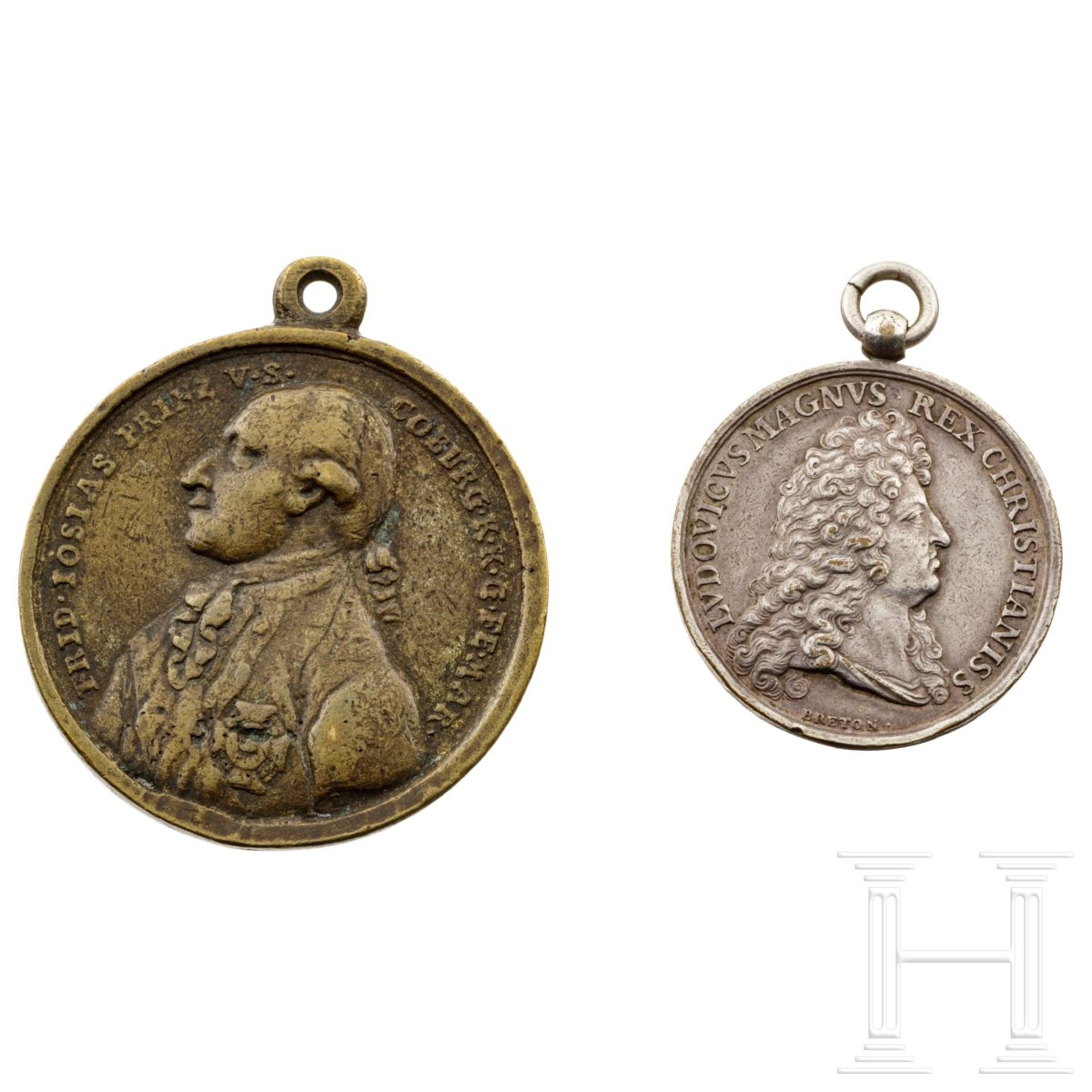 Zwei Medaillen, Deutschland und Frankreich, datiert 1789 und 1684