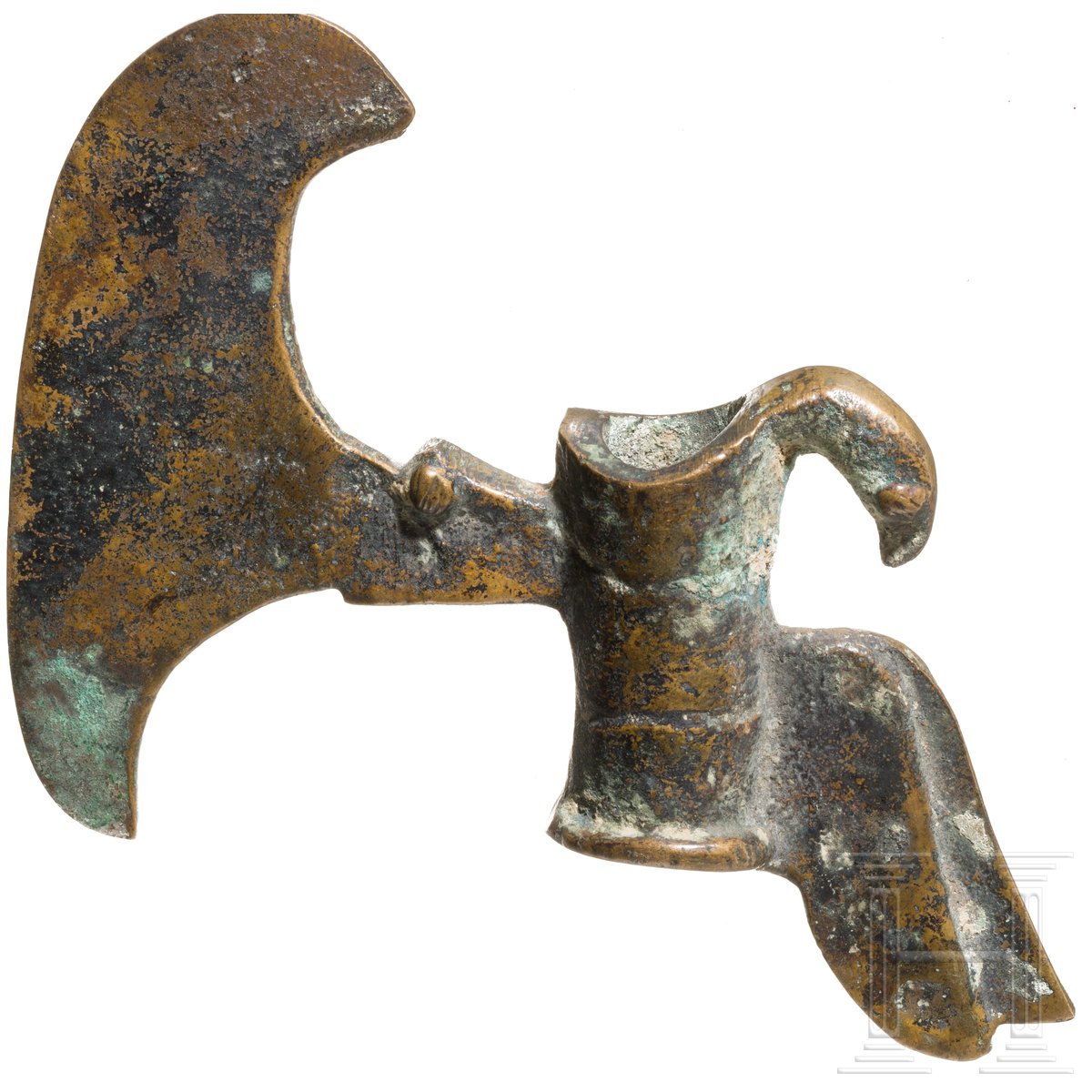 Elamitische Hellebardenaxt mit Vogel, Bronze, Luristan, Westiran, 2000 - 1750 v. Chr. - Image 3 of 3