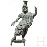 Bronzestatuette des thronenden Serapis, römisch, 2. - 3. Jhdt.