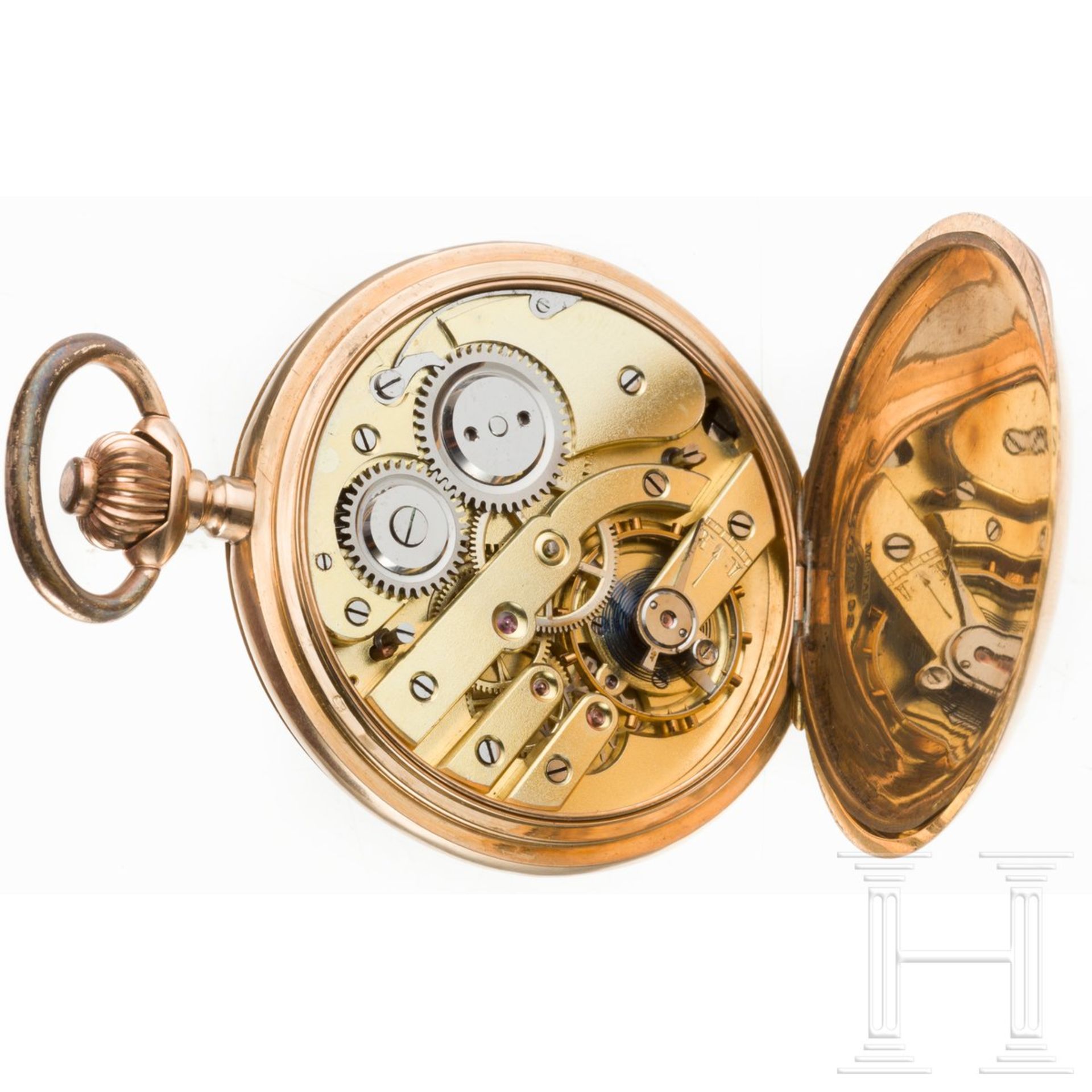 Goldene Taschenuhr (14 KT) im Etui, deutsch, um 1900 - Bild 2 aus 4