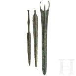 Drei bronzene Lanzenspitzen, Luristan, Westiran, 16. - 10. Jhdt. v. Chr.