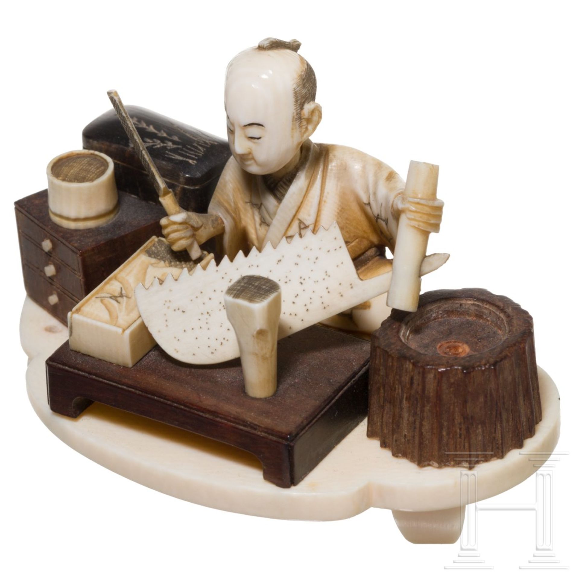 Okimono eines Handwerkers, Japan, Meiji-Period - Bild 2 aus 4