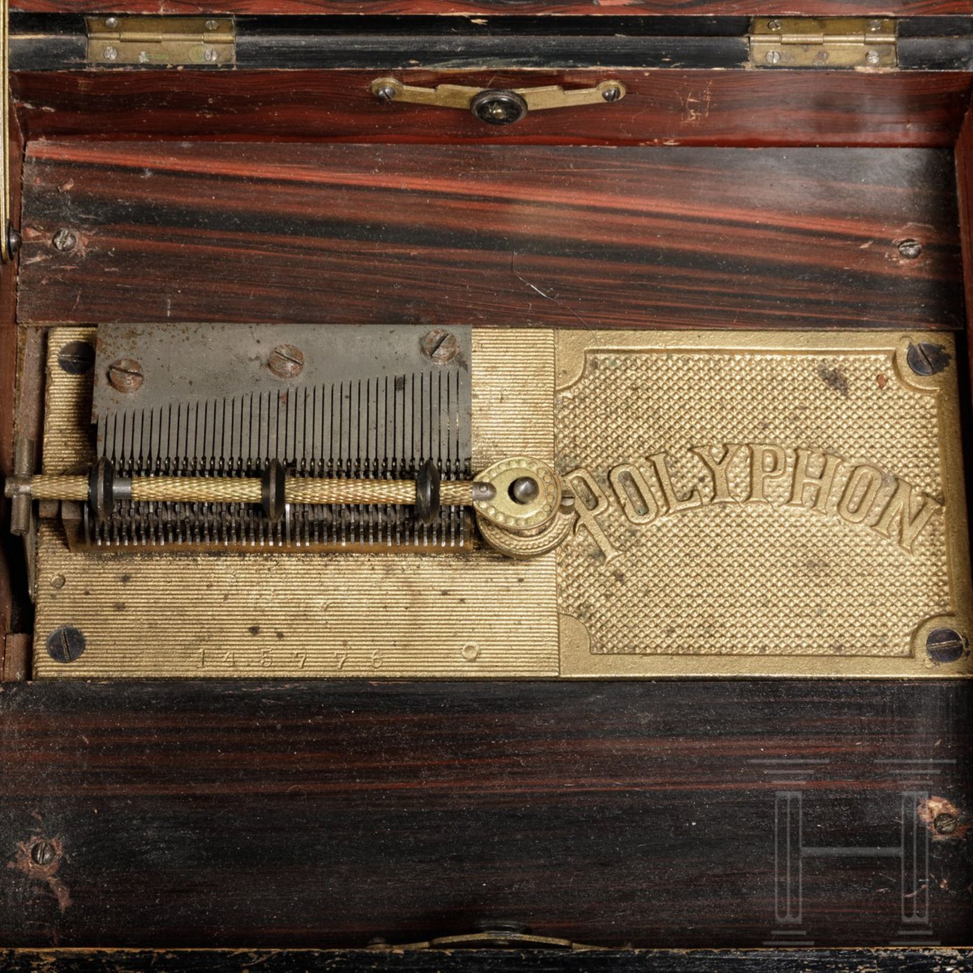 Lochplattenspieluhr der Firma Polyphon, deutsch, um 1900 - Image 3 of 5