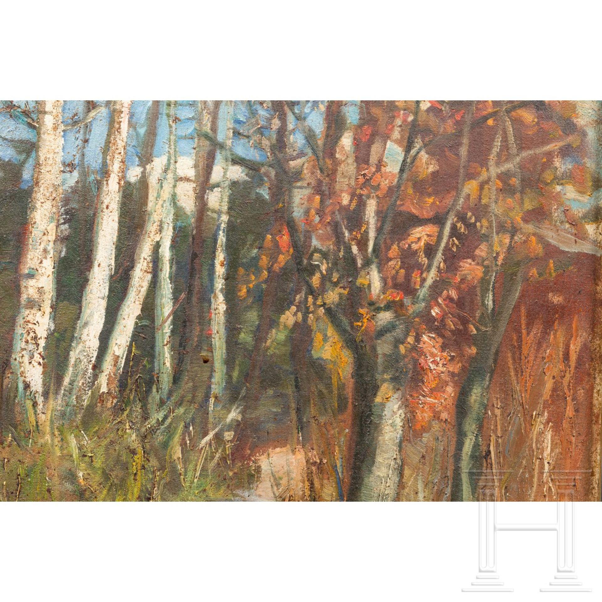 Phillipp Vergott (1887 -1939) - "Waldlandschaft mit Birken", Wien, um 1920 - Bild 4 aus 4