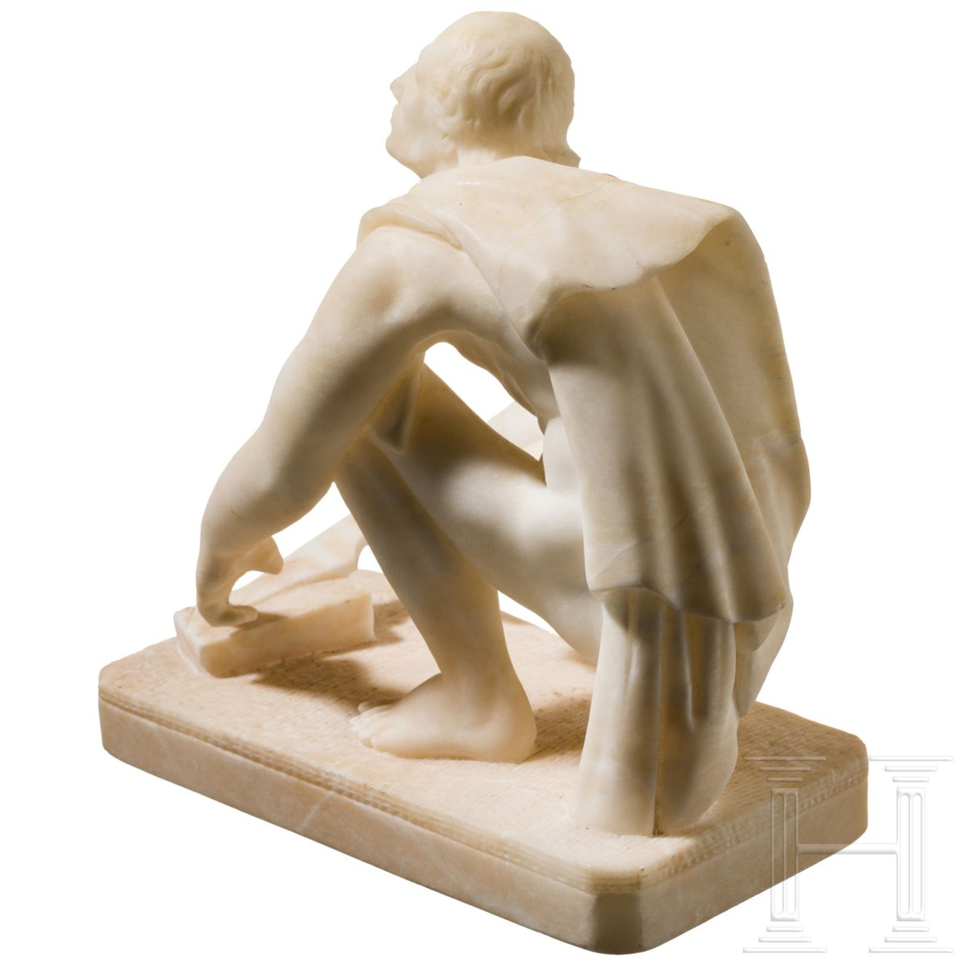 Alabaster-Skulptur des "Arrotino" als Klingenschleifer, Italien, 19. Jhdt. - Image 3 of 3