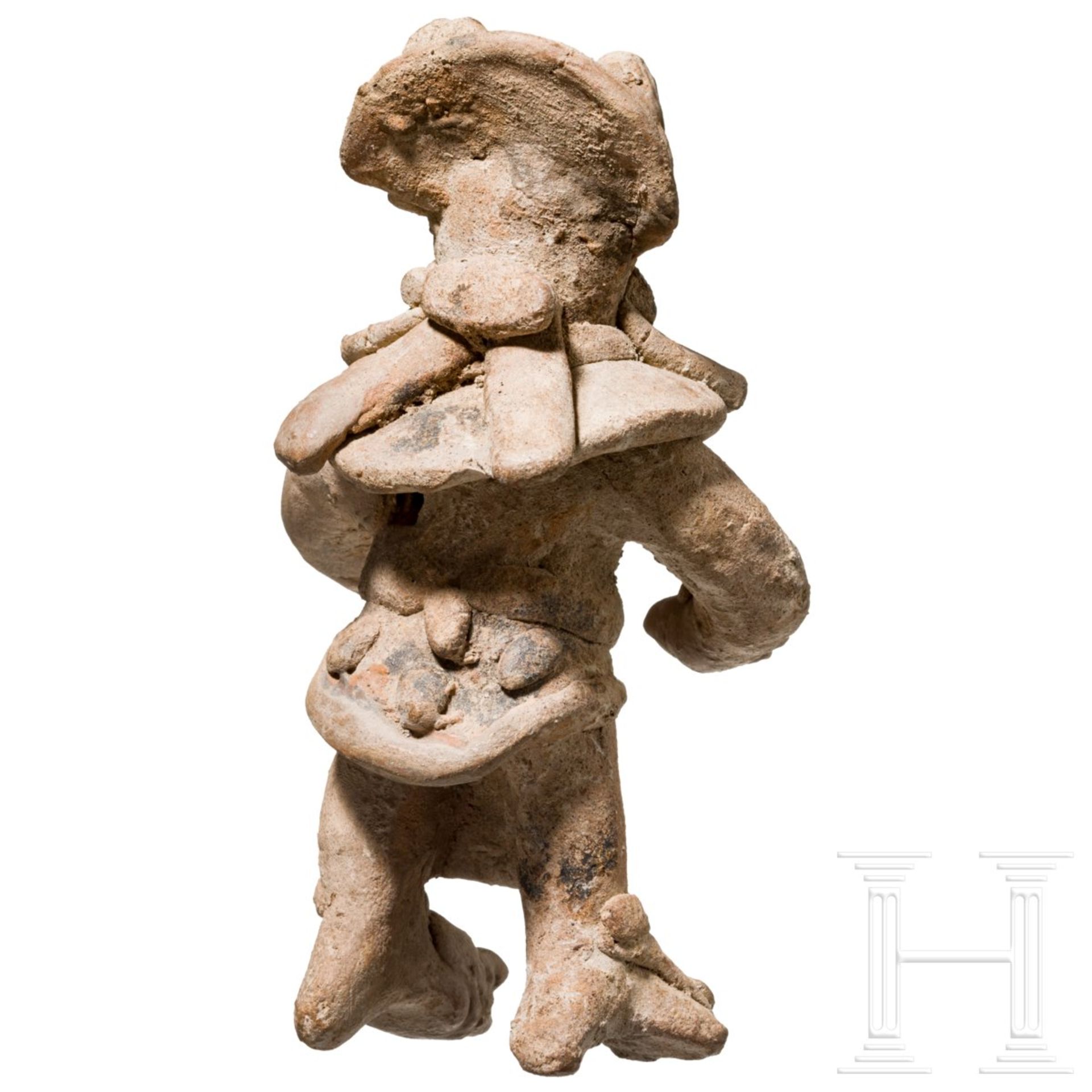 Seltene Terrakottafigur mit Koyotenmaske, Mexiko, Veracruz, ca. 900 - 1200 n. Chr. - Image 4 of 5