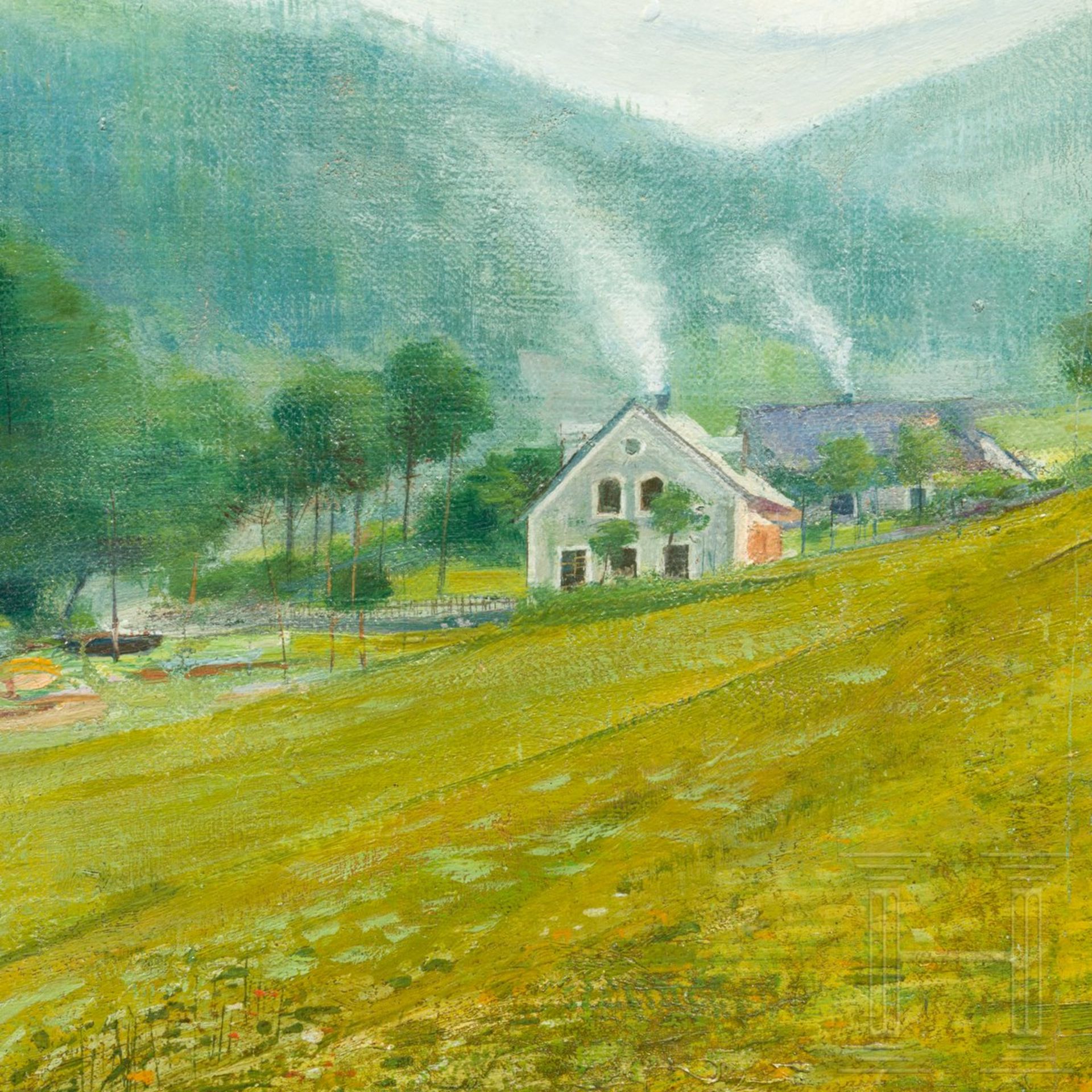 Gemälde "Schweizer Berglandschaft", datiert 1895 - Bild 4 aus 5