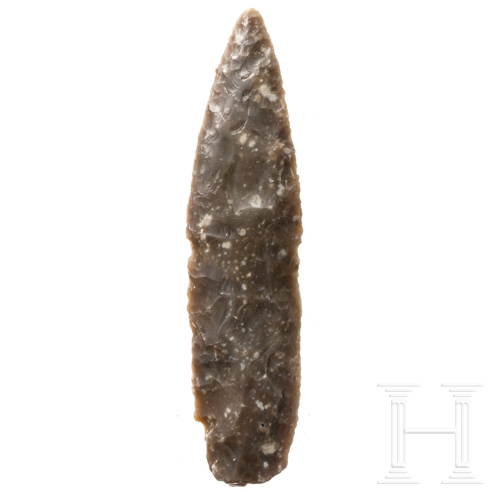 Speerspitze aus Flint, Fumen, Dänemark, Neolithikum, 3. Jtsd. v. Chr. - Bild 2 aus 3