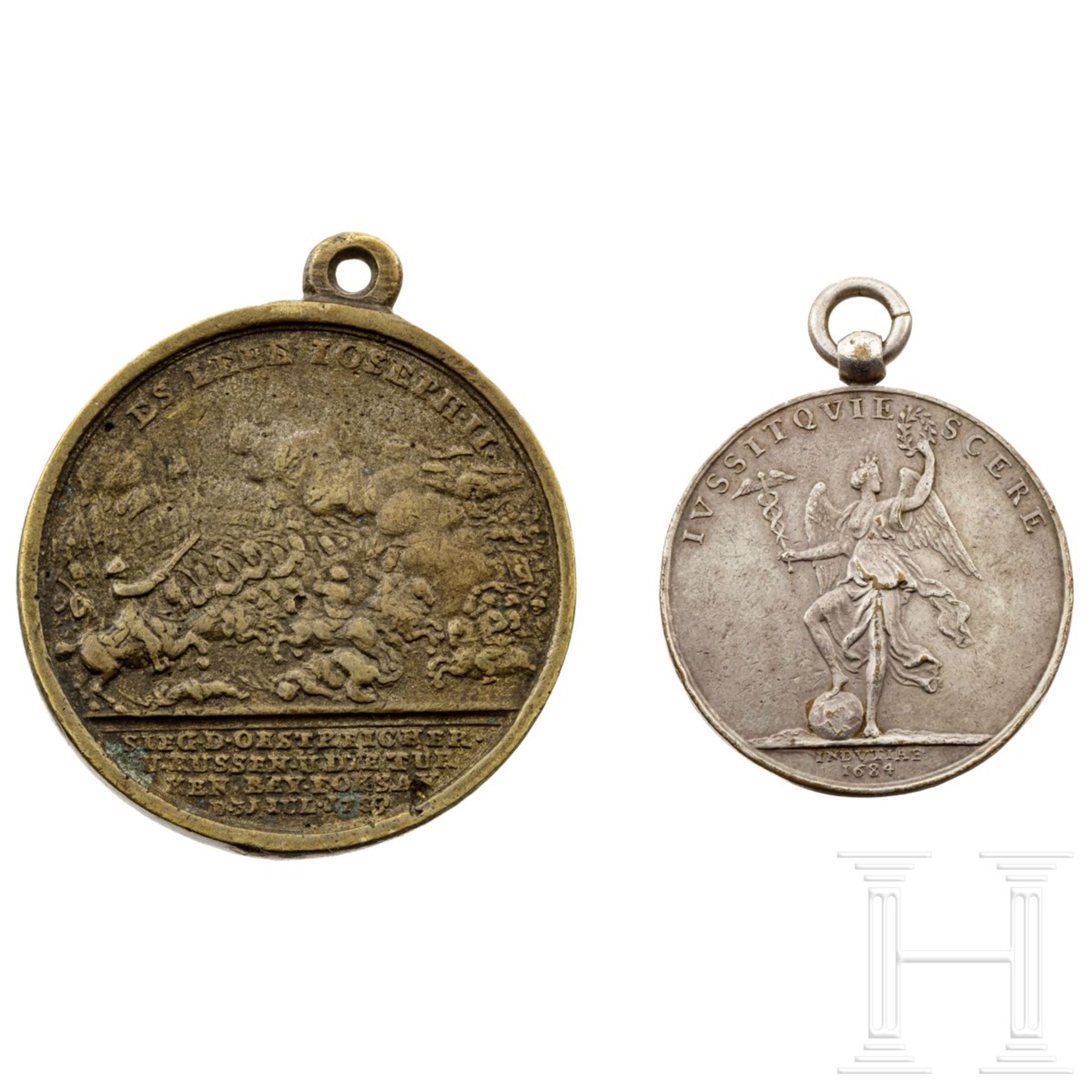 Zwei Medaillen, Deutschland und Frankreich, datiert 1789 und 1684 - Image 2 of 2