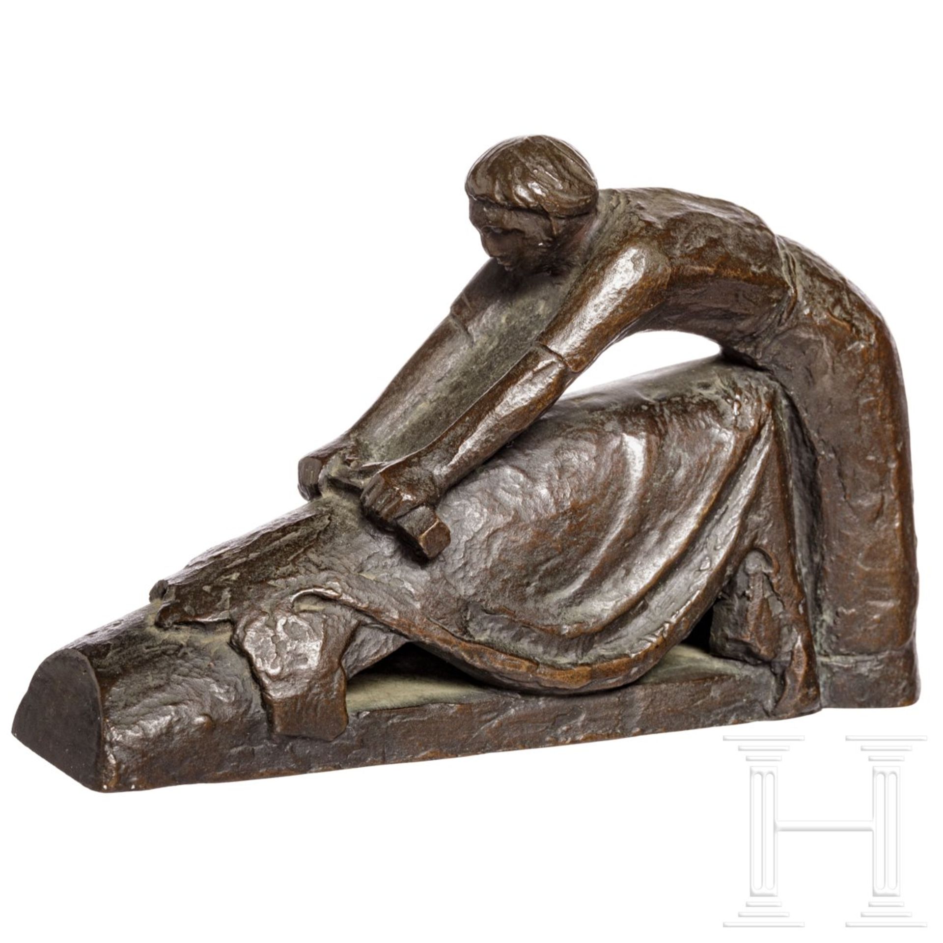 Kleinbronze in der Art des Ernst Barlach, deutsch, um 1920/30 - Bild 3 aus 4