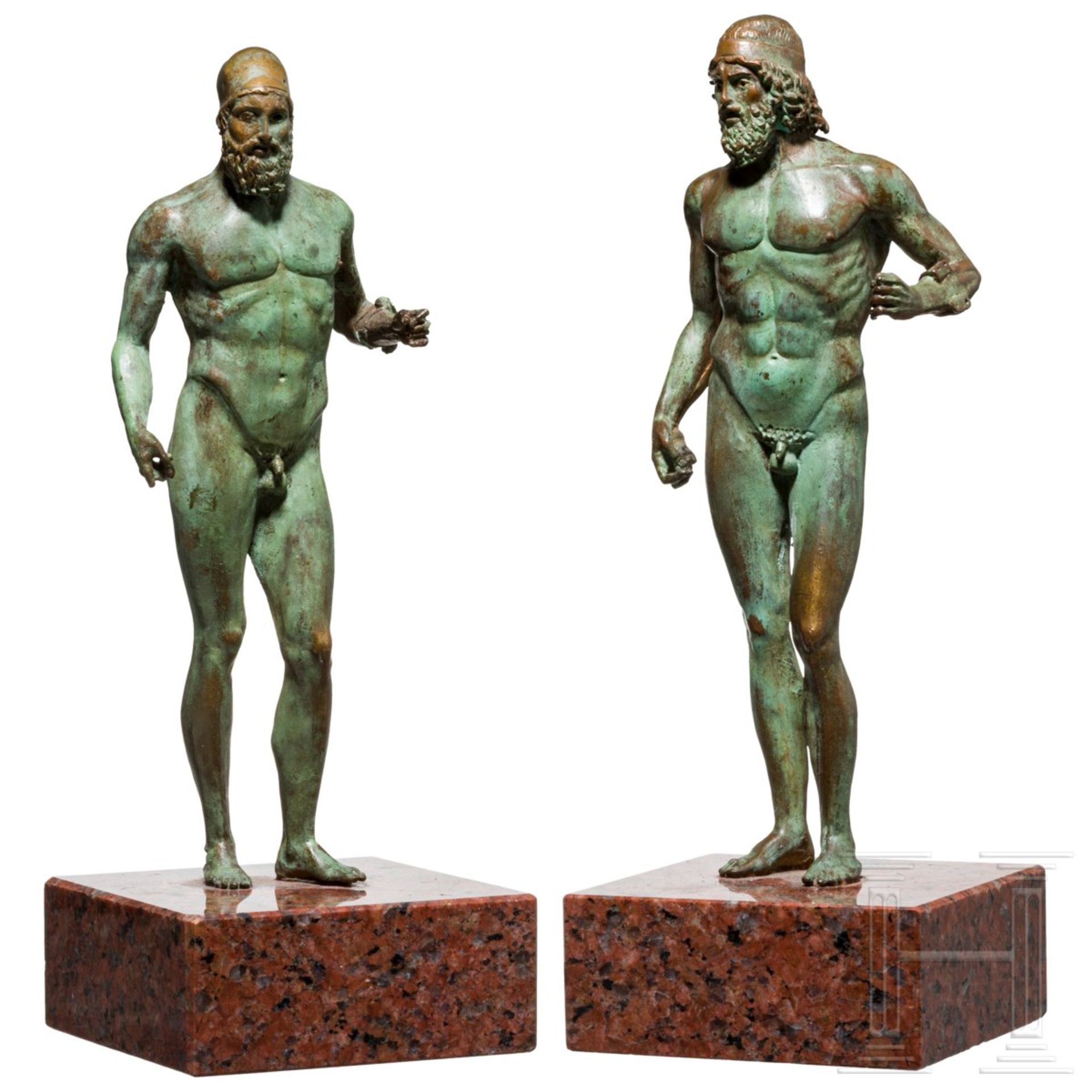 Zwei Bronzefiguren der Krieger von Riace