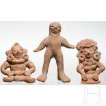 Drei Terrakottafiguren, Mexiko, Veracruz, 300 - 900
