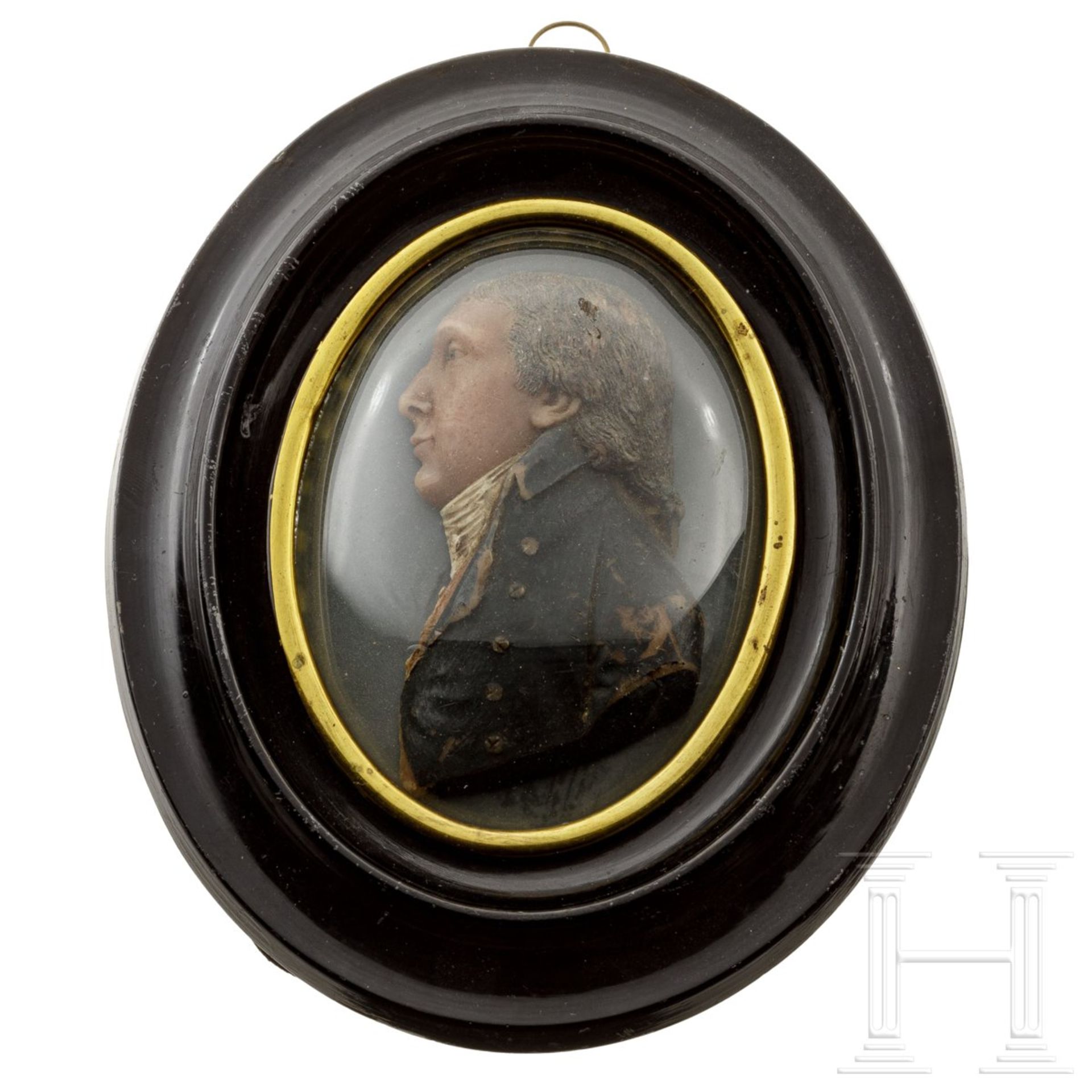 Ovales Miniatur-Wachsportrait, Frankreich, um 1800