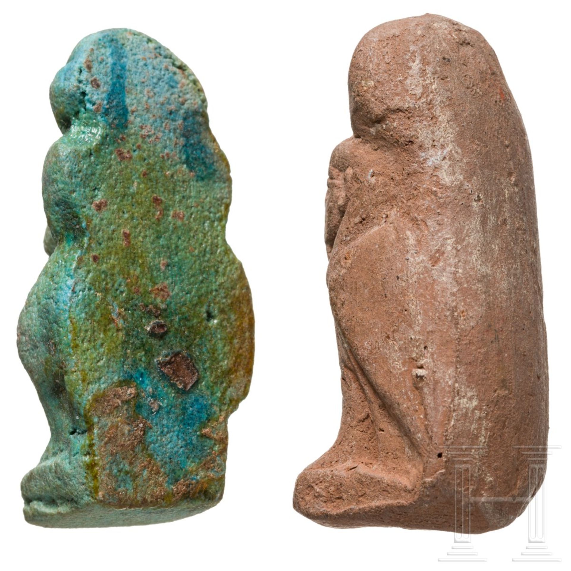 Zwei Amulettfiguren, altägyptisch, 2. - 1. Jtsd. v. Chr. - Bild 3 aus 3