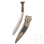 Silbermontierter Kukri, Nepal, um 1900