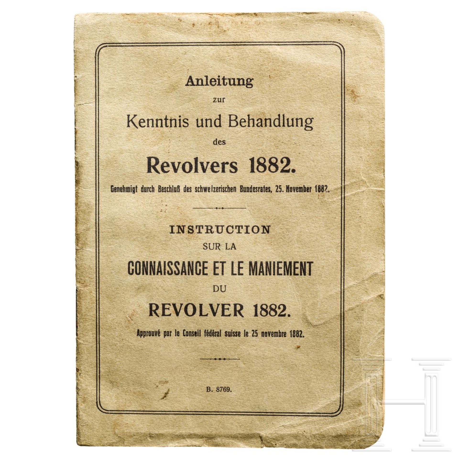 Originale Schweizer Anleitung zum Revolver M 1882, 1. Ausführung