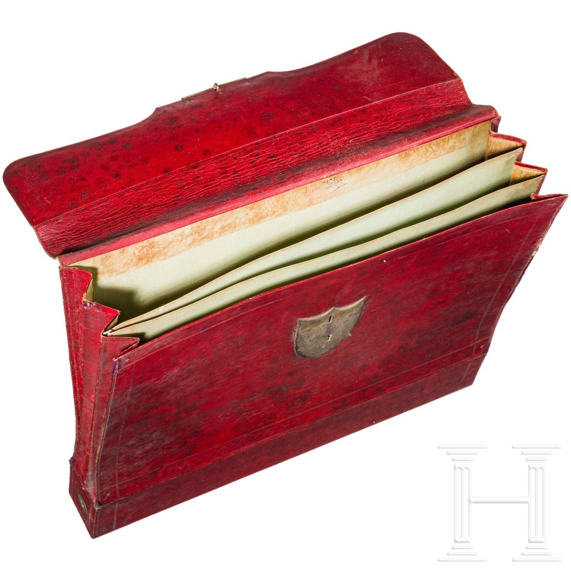 Dokumententasche aus rotem Leder, wohl Russland, 1. Drittel 19. Jhdt. - Bild 2 aus 3
