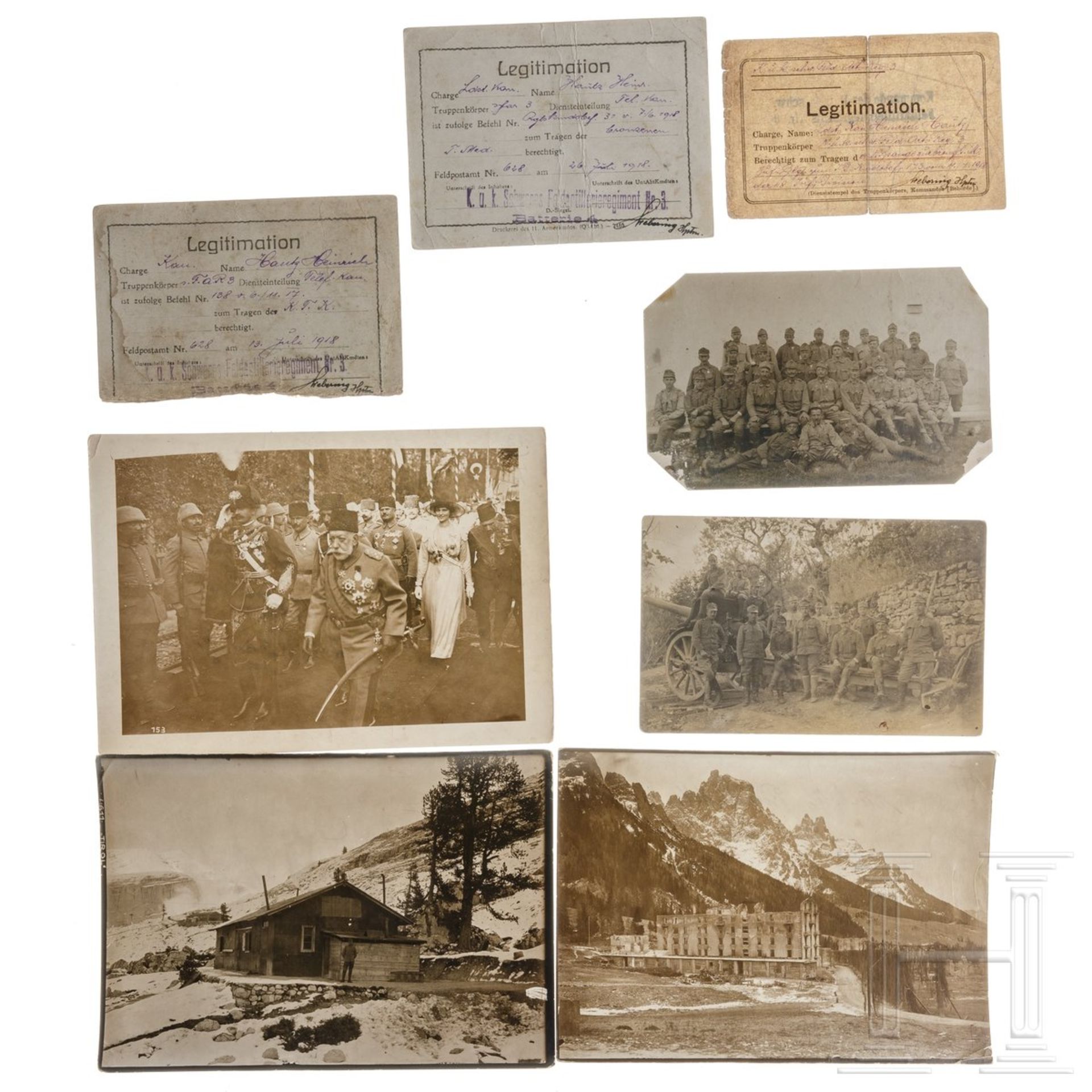 Österreich - Gruppe Fotos und Urkunden Alpenfront 1914-18